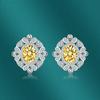 BELLA BOX Luxury Women Fashion Oval Zircon Stud Earrings Wedding Engagement Party Gift