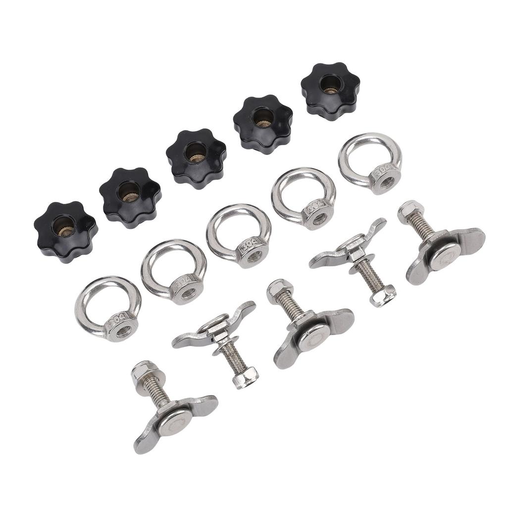 M8 x 35mm Stainless Steel Double Lug Threaded Stud Fitting Kit for Truck Bed Trailer Control RV ATV
