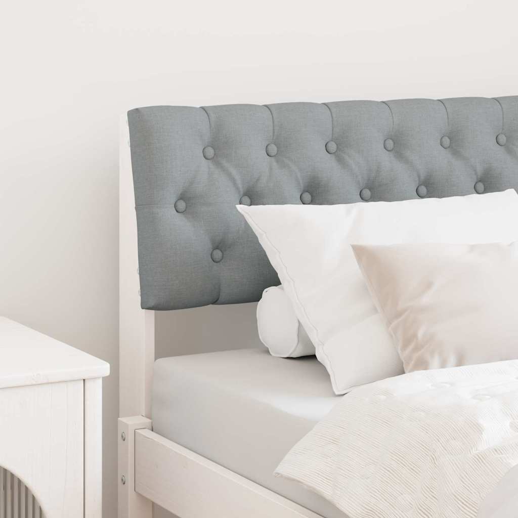 Upholstered Headboard Light Grey 90 cm Solid Pine Wood