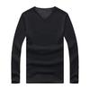 Men Fall Winter Shirt Thickened Plush Warm Soft O Neck Elastic Long Sleeve Solid Color Pullover Plus Size Daily Bottoming Top Underwear