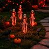 Indoor Wall Hanging Ornaments Solar Halloween Bat Garden Lights, Realistic Skeleton Pathway Decor, Waterproof LED 3D Bone Props Spooky Stake Light for