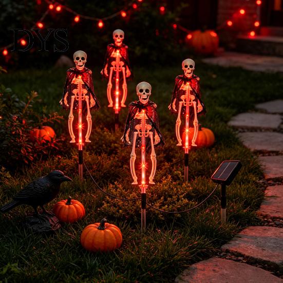 Indoor Wall Hanging Ornaments Solar Halloween Bat Garden Lights, Realistic Skeleton Pathway Decor, Waterproof LED 3D Bone Props Spooky Stake Light for