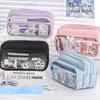 Multilayers Pencil Case Staircase Style Stationery Storage Pouch Pen Bag  Office School Supplies