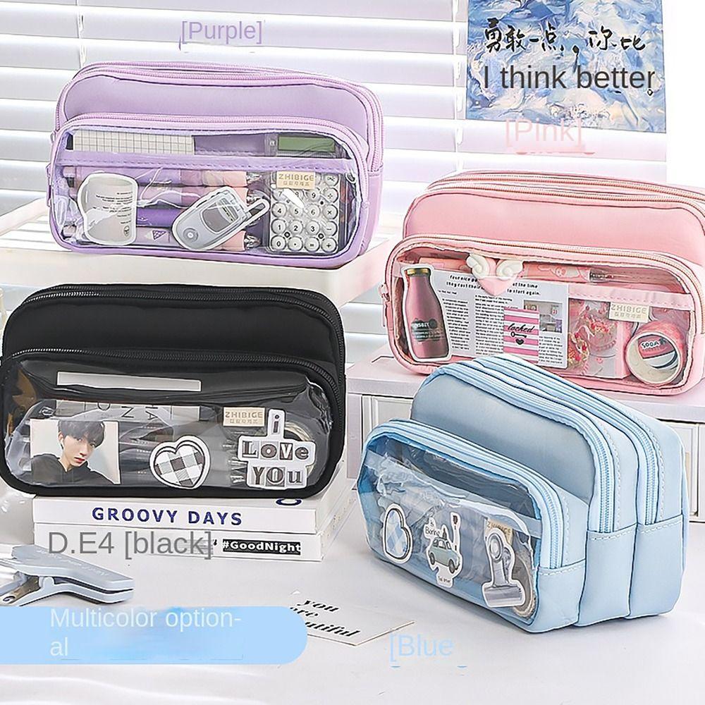 Multilayers Pencil Case Staircase Style Stationery Storage Pouch Pen Bag  Office School Supplies