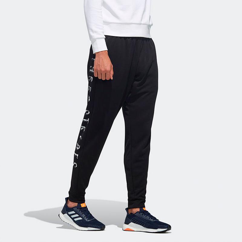 Adidas Alphabet Print Knit Joggers Men Bottoms Black FM5427