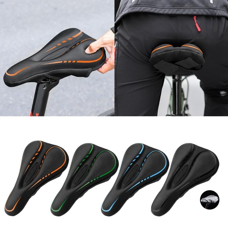 Comfortable Bike Saddle Mountain Bicycles Seat Cycling Silicone Cushion Pad Profession Road Bike Seat with Rain Cover