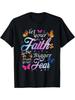 Let Your Faith Be Bigger Than Fear Butterfly Art Religious T-Shirt Breathable Short-Sleeve Casual Shirt with Easy Design
