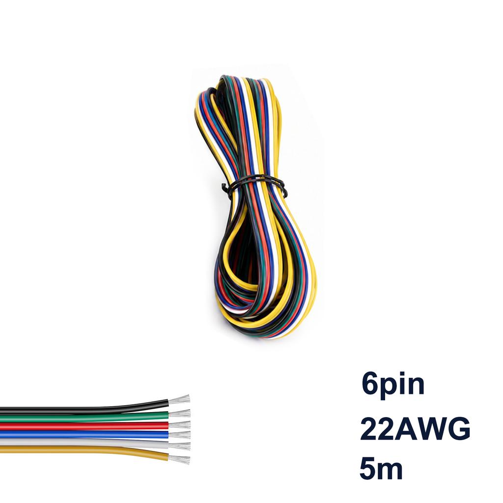 2/3/4/5/6pin Electrical Wire 22/18AWG LED Connector Cable Wire 5m Electric Cable For 3528 2835 RGB LED Strip
