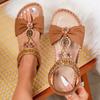 Женские новые сандалии с бантом, цветком и стразами, для ношения на пляже