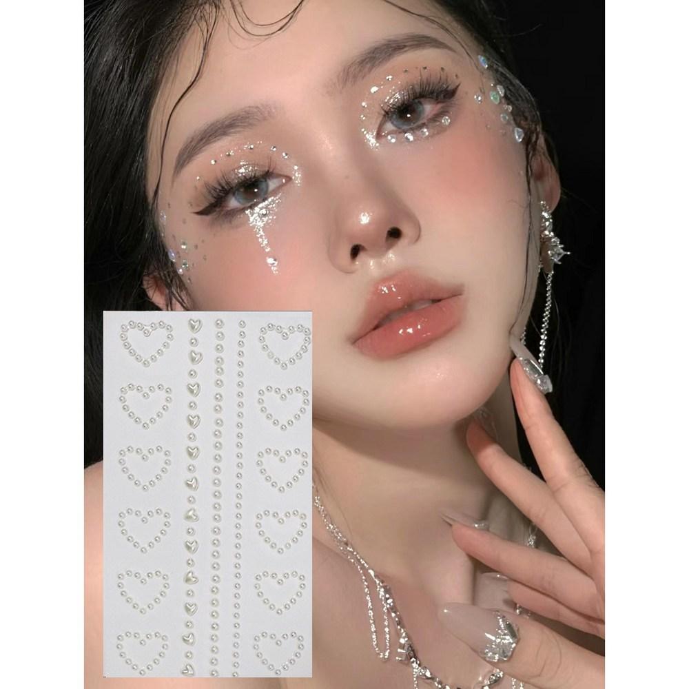 Boutique 38 блестящих наклеек для лица, кубический макияж, 1 шт., жемчужное сердце