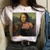 Mona Lisa T Shirt Harajuku 90S Funny Vintage White Tshirt Ullzang Unisex T-Shirt