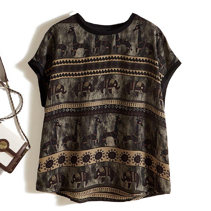 Cartoon Cartoon Popular Design Summer Raglan Sleeve Lazy Style Women Casual Loose Large Shirt T-shirt Inclusive Wear