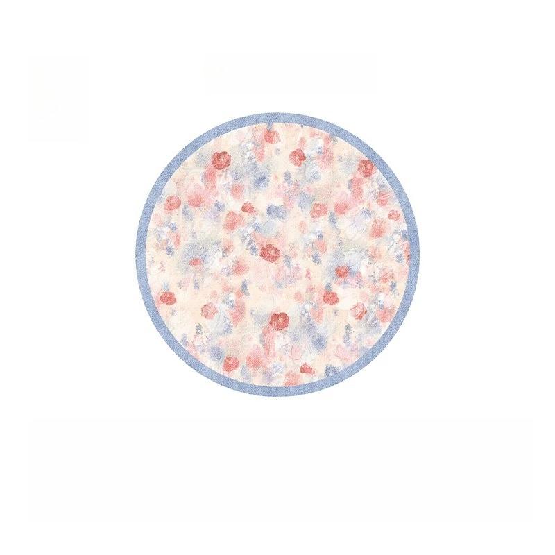 French Style Bedroom Decor Round Carpet Thick Plush Carpets for Living Room Fluffy Soft Lounge Floor Mat Home Floral Pattern Rug