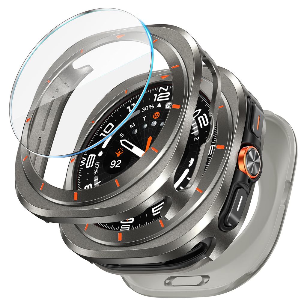 Metal Case+Tempered Glass Film for Samsung Galaxy Watch Ultra 2025 47mm Hard Protective Cover for Galaxy Watch Ultra Accessories