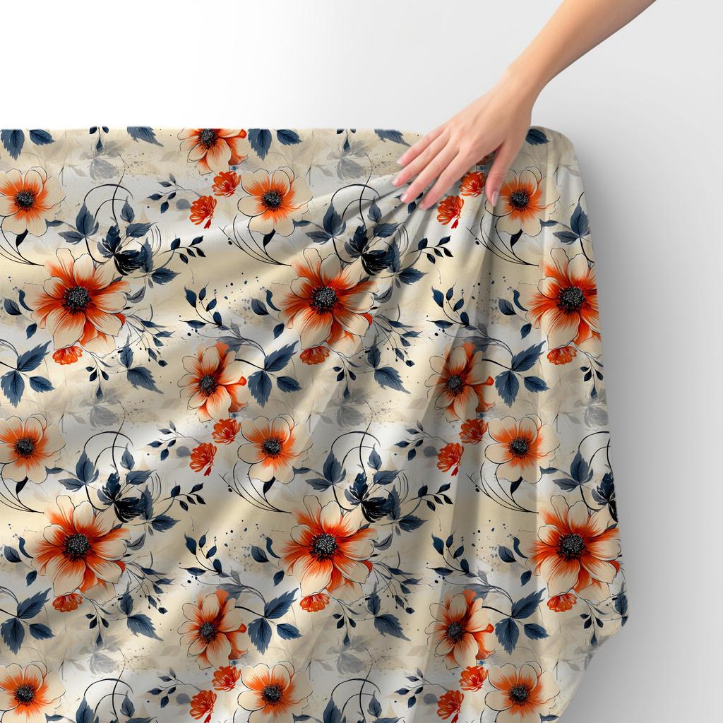 Royal Samt Stoff Polyester Zum Nähen - Motiv Blumen - Rdx2215