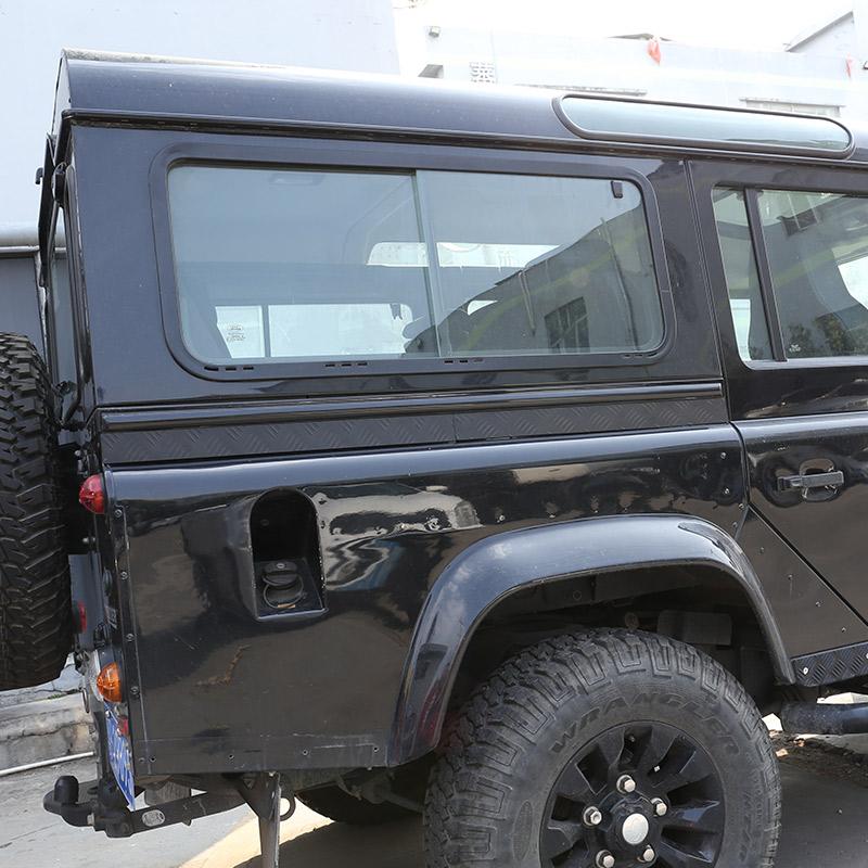 For Land Rover Defender 110 130 2004-2018 Car-styling Aluminum alloy Black Car Door Side Strips Cover Stickers Car Accessories