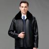 Men's Genuine Leather Clothing Autumn and Winter Extra Fat Extra Large Fur One-piece Leather Jacket Warm Plus Velvet Middle-aged Dad's Jacket