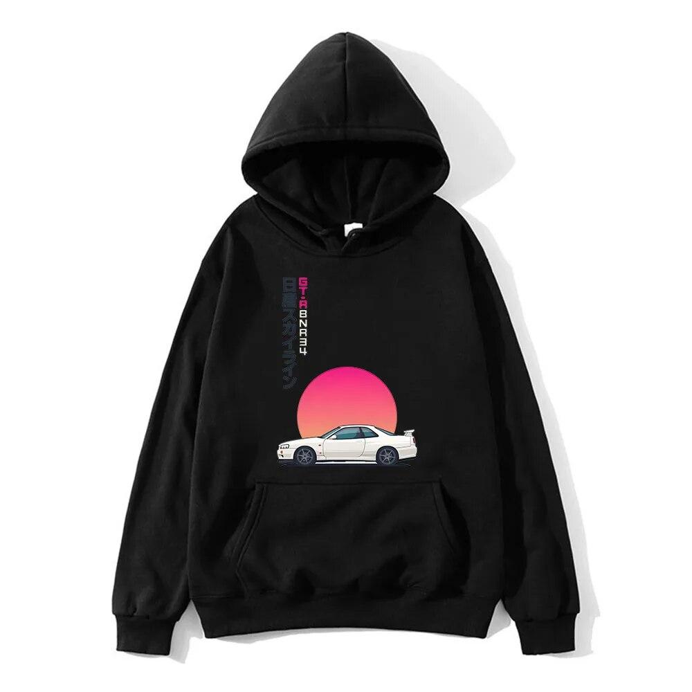 Initial D Racing Car Graphic Print Hoodie Autumn Winter Unisex Sweatshirts Pullover Hoody Unisexs Women Casual Tops Y2k Clothes Unisex