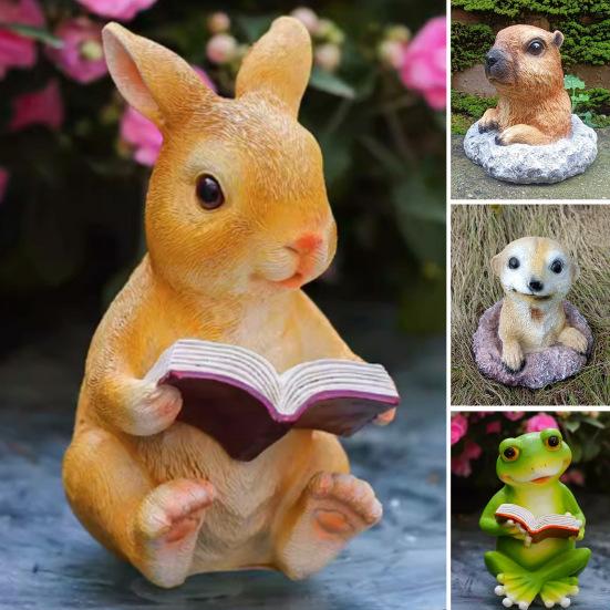 Украшение для патио, украшение для сада из смолы, реалистичная статуя животного, устойчивый к атмосферным воздействиям садовый декор, аксессуар для газона, патио, балкона