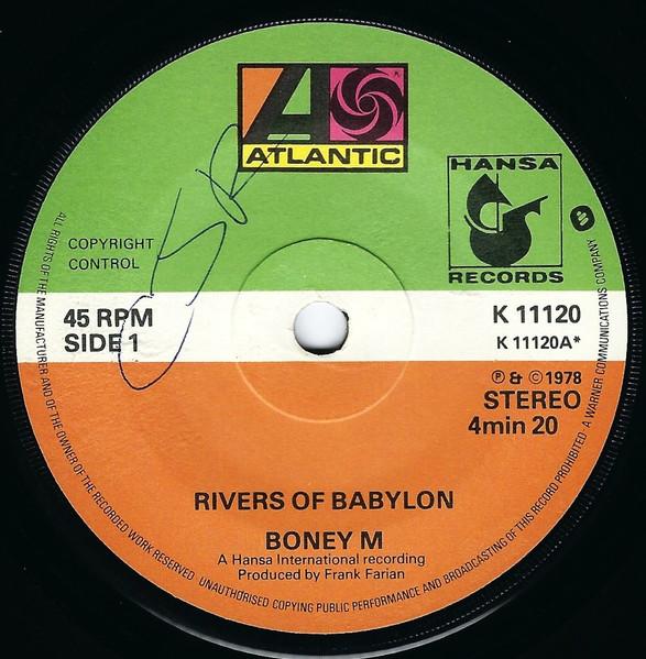 7inch Record BONEY M. Rivers Of Babylon Brown Girl In T K11120 Atlantic 1978 UK Dance Electronica Used