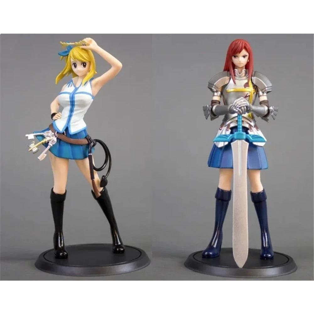 Anime Fairy Tail Lucy Heartfilia Gray Fullbuster Erza Scarlet Etherious Natsu Dragneel PVC Action Figures Statue Model Toys Doll