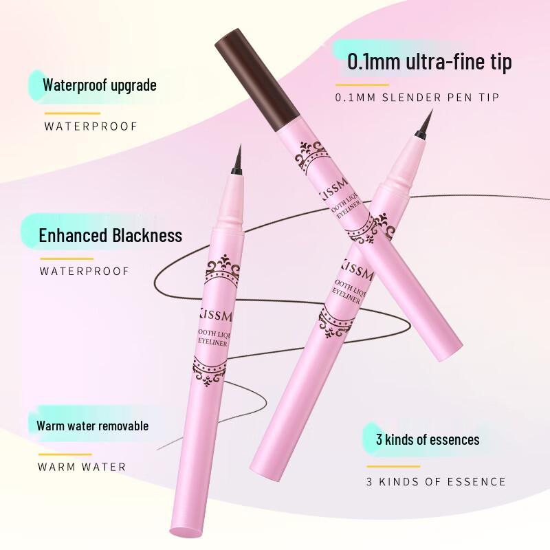 Kiss Me Водостойкая жидкая подводка для глаз с ультратонким аппликатором