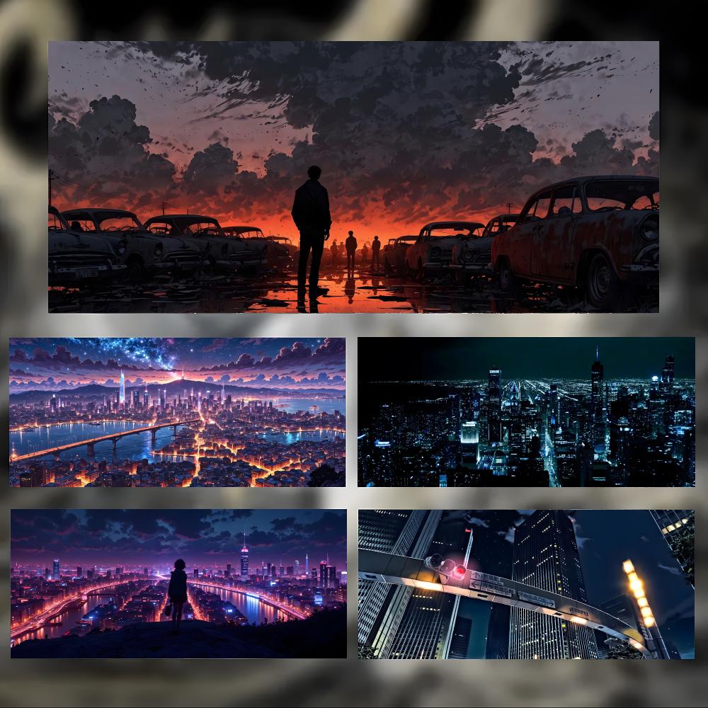 Dark Futuristic World Ccity At The End Of Time Mouse Pad Large Thick Desk Pad Stitched Edges Gaming Mouse Mat For Pc