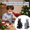 Animal Ornaments, Gardens, Courtyards, Outdoor Solar Resin Craft Decorations, Black Bear Sculptures, Garden Ornaments