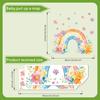 Радужная наклейка на стену с цветами, съемная самоклеящаяся, домашний декор для спальни, гостиной, украшение фона стены