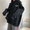 Толстовка с капюшоном для женщин плюс бархат осень зима новая оверсайз с длинным рукавом корейская свободная куртка трендовая