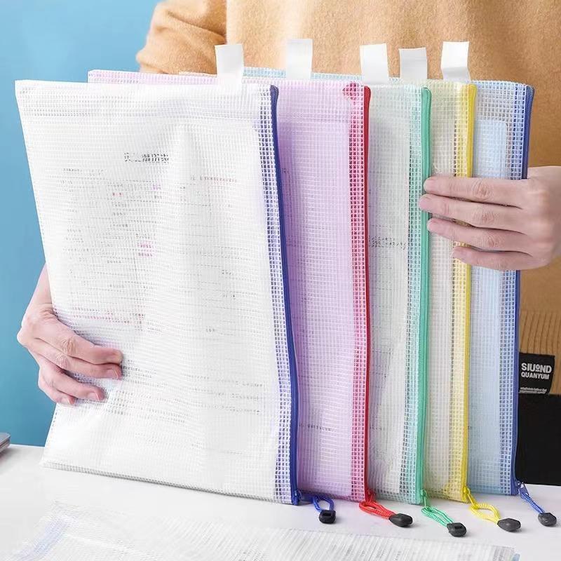 Водонепроницаемая прозрачная сетчатая папка-регистратор с логотипом формата А4 и застежкой-молнией