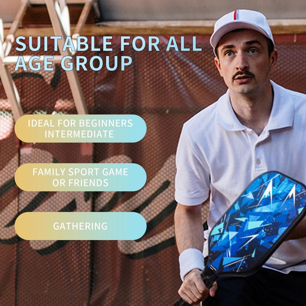 Toplive Pickleball Racket Set, 2 Pickleball Paddles, 4 Pickleball Balls, and 1 Pickleball Storage Bag, Beginner's Pickleball Balls, Durable