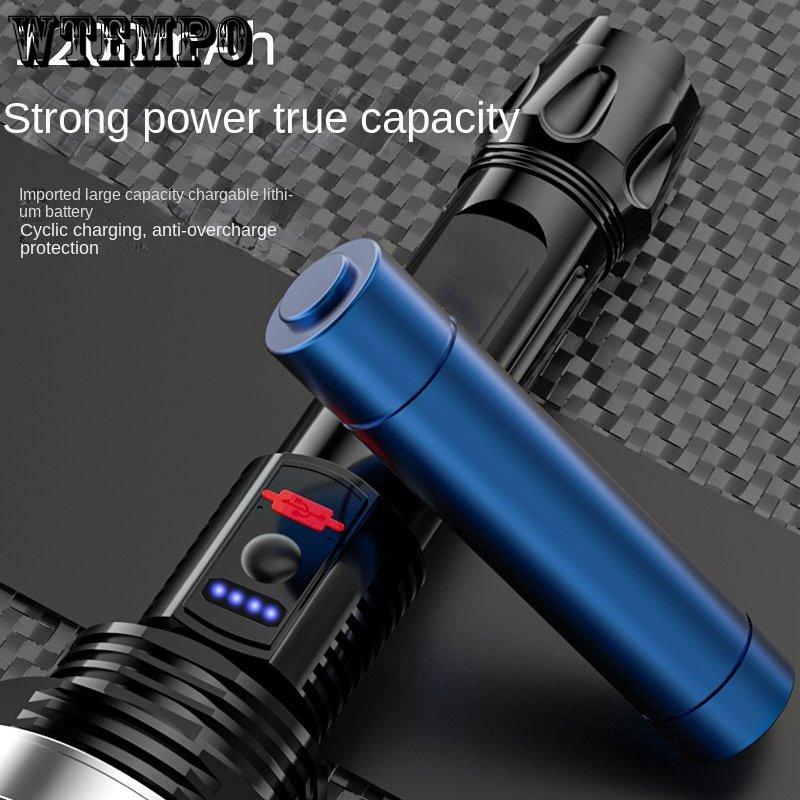 ABS Torch Outdoor Home Portable Searchlight Usb Rechargeable Cob Side Light High Power Strong Light Torch
