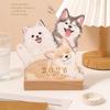 2026 Small Desk Calendar with Wooden Base Cute Dog Cat Patterns Monthly Planner