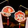 Chinese Style 2025 Snake Year Portable Lantern Traditional Cartoon New Year Luminous Lantern Wooden Spring Festival Supplies