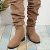 2024 Высококачественная женская обувь, женские сапоги до колена, модные плиссированные современные сапоги, женские новые однотонные туфли больших размеров для женщин