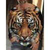 Design Trendy Men's Animal 3D Digital Printed Men's Round Neck Long Sleeved T-shirt Casual American T-shirt