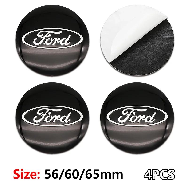 4pcs 56/60/65mm Car Styling Wheel Center Hub Caps Stickers Badge For Ford Focus F11 Fiesta Mondeo Fusion Explorer Escape Edge Kuga
