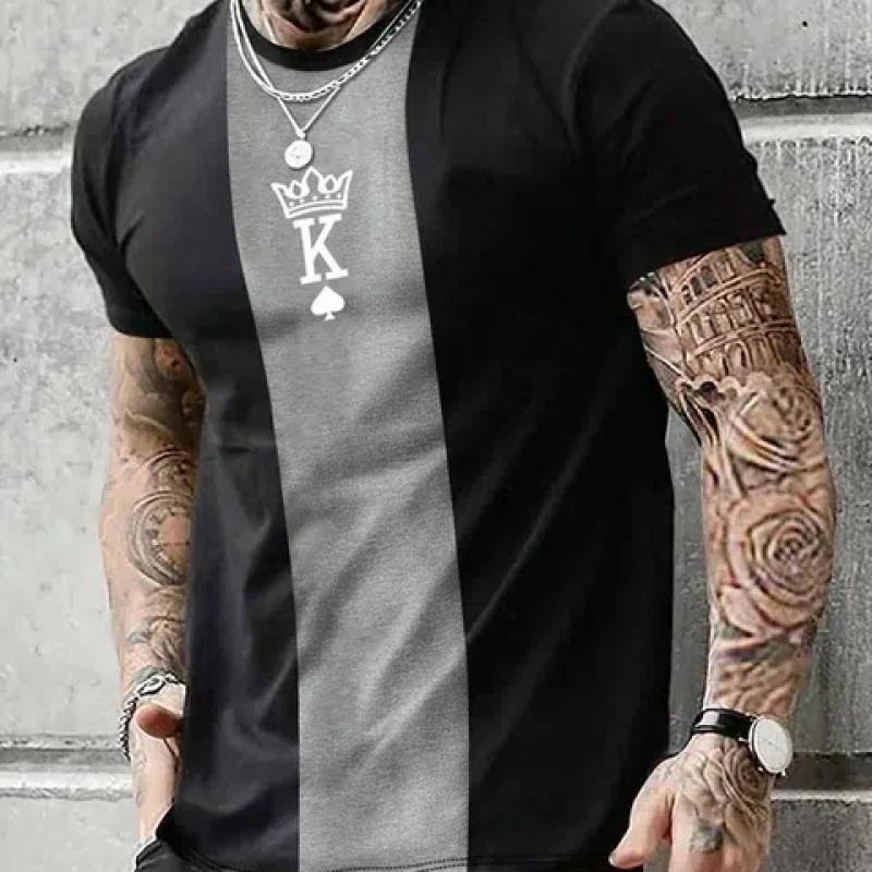 Лето 2024, повседневная модная мужская футболка в городском уличном стиле, свободный и удобный мужской топ с короткими рукавами для бега, лето 2024