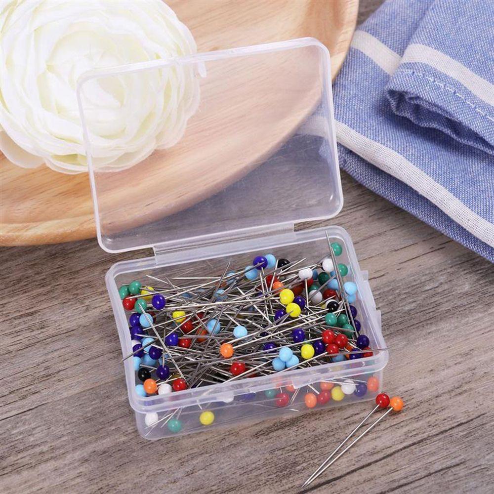 DIY Fashion Bead Glass Head Colored Stitch Safety Pin Sewing Needles Knitting Pin Dressmaking Pins