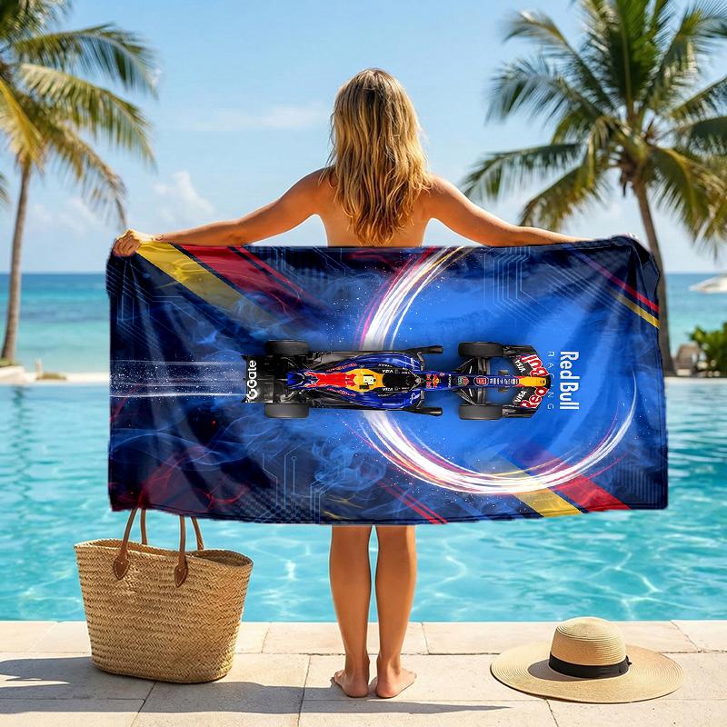 Red Bull Racing Модное пляжное полотенце Портативное мягкое быстросохнущее полотенце для плавания, кемпинга, отпуска