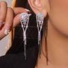 Премиальные длинные серьги-капли воды, универсальные серьги со сверкающими стразами