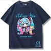 Second Dimension Anime Hatsune Miku Fashion Trend New Cotton Top Short Sleeve T-shirt Unisex