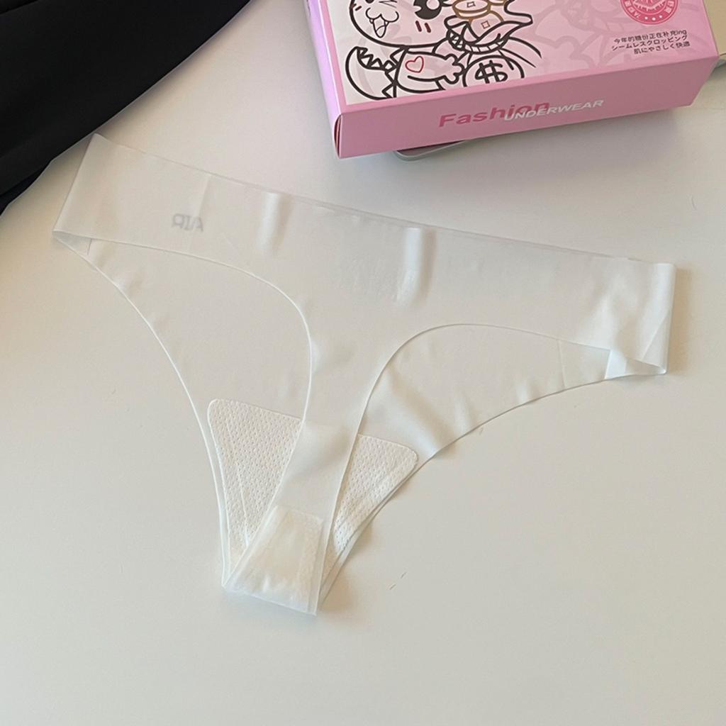 Air Ultra-Thin Ice Silk Thong Pure Cotton Bottom Crotch Sexy Thong Fitness Yoga Girls Underwear