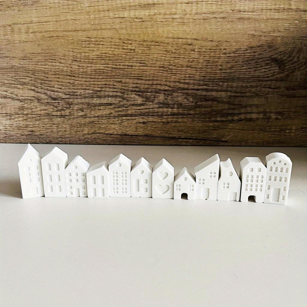 1 шт. Силиконовая форма в европейском стиле для маленького домика - Идеально подходит для поделок из гипса и смолы, Универсальное DIY украшение для дома с детальным дизайном