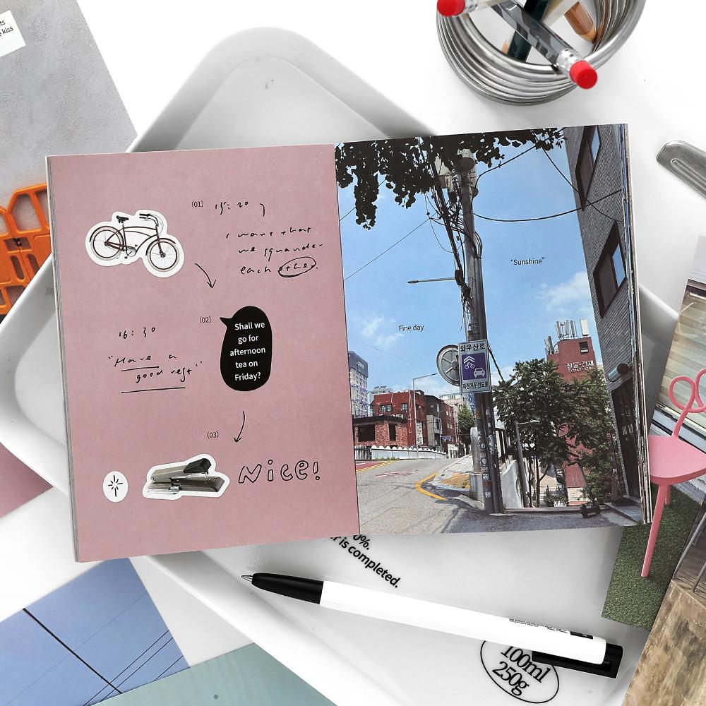40sheets Kawaii Ins Landscape Illustration Tearable Notes Material Paper Handmade DIY Scrapbook Aesthetic Craft Paper