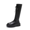 2024 Autumn New Chelsea Long Boots Black Thick Bottom Plush Slimming Boots Long Barrel Knight Boots Women's