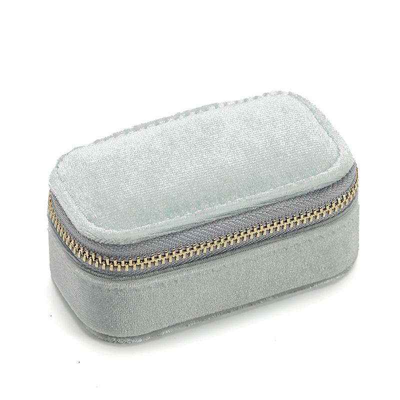 Мини-бархатная коробка для колец, чехол для хранения ювелирных изделий, однослойный органайзер для сережек и ожерелья, сумка на молнии ярких цветов, портативная дорожная сумка