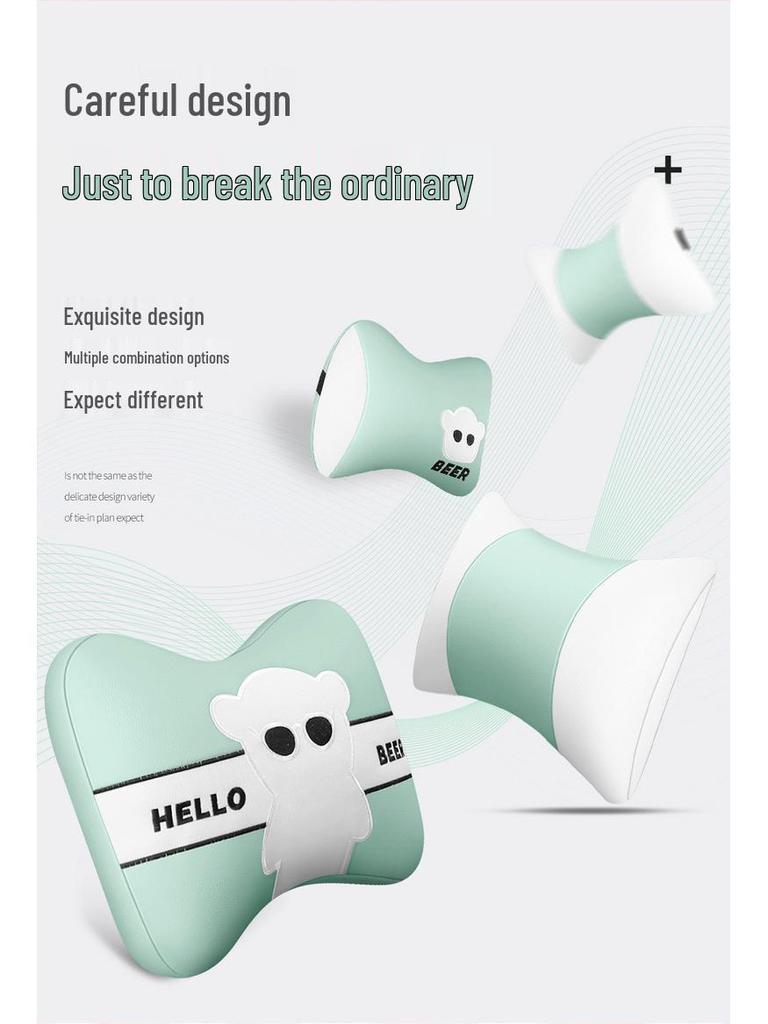 QQ Ice Cream Car Seat Cushion: Full Coverage Cartoon Leather Seat Cover for All Seasons