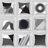 Luxury Home Decoration Cushion Cover Black Gray Dark Black and White Style Pillow Cover Office Sofa Cushion Cover
